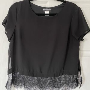 Black Top with Lace Bottom